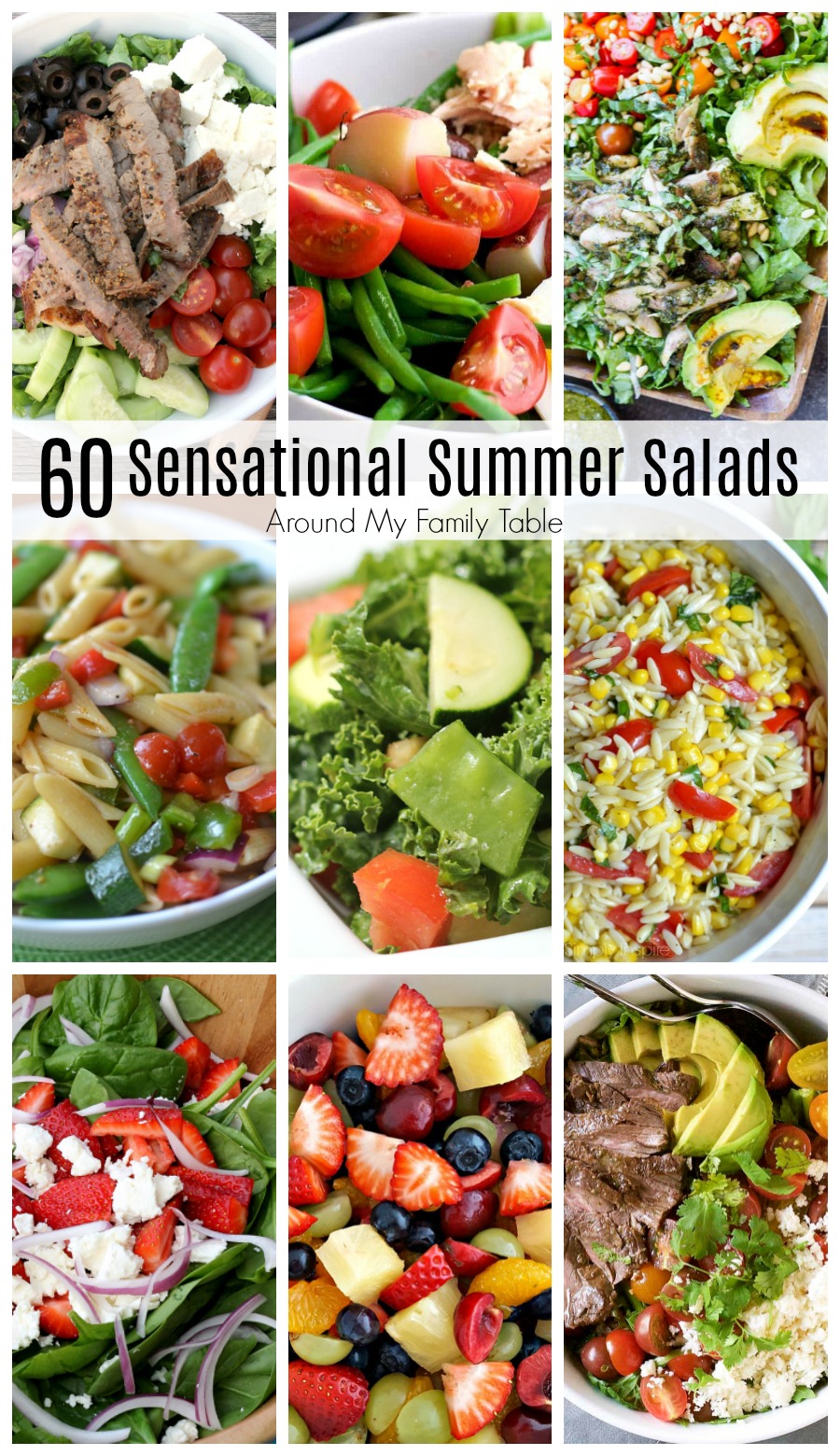 These 60 Sensational Summer Salads are perfect for those hot summer days when you need an easy side dish or a light meal.