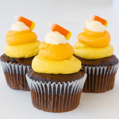 Halloween Candy Corn Cupcakes