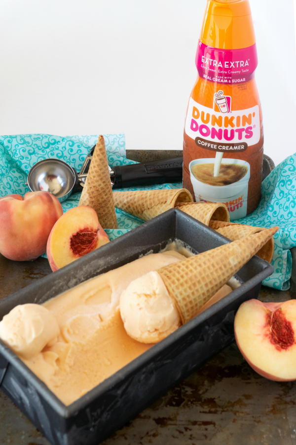 Grab an ice cream cone because this 2-ingredient, no churn peach ice cream is the easiest and The Best Peach Ice Cream Ever!