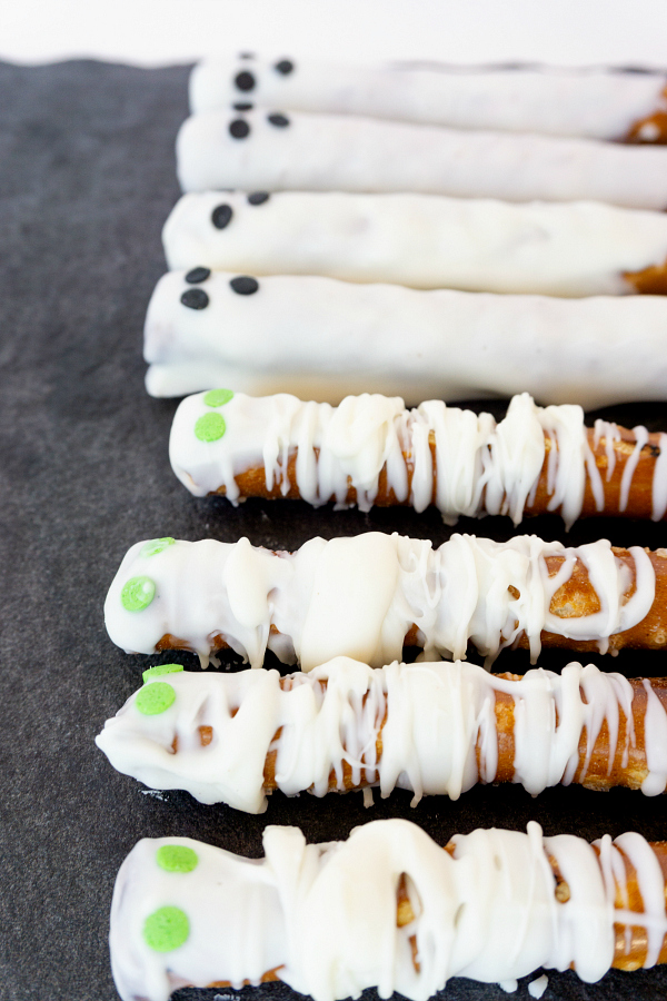 Ghost & Mummy Halloween Pretzels - Around My Family Table