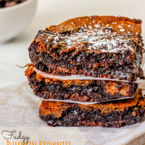 Fudgy Pumpkin Brownies {Gluten Free & Vegan}