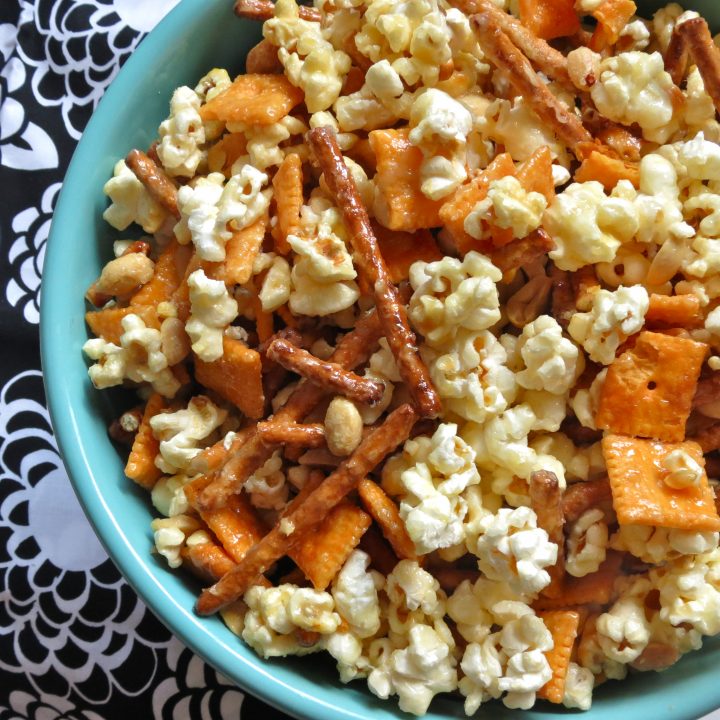 Everything but the Kitchen Sink Caramel Corn Snack Mix