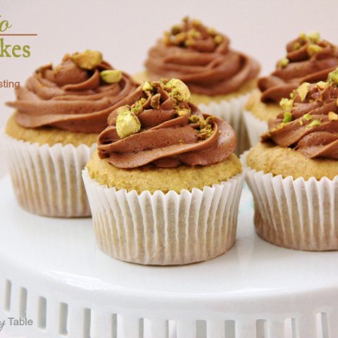 Pistachio Cupcakes with Chocolate Frosting
