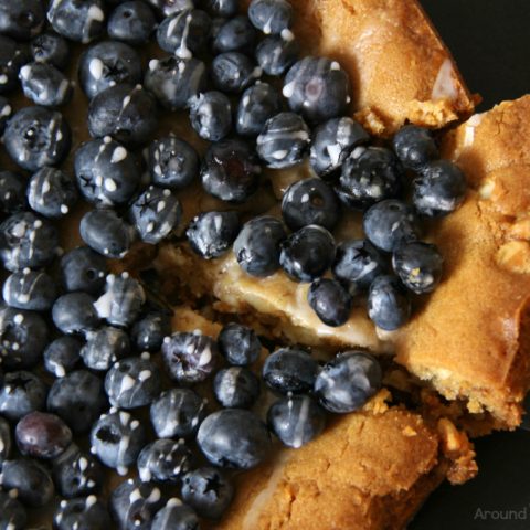 Biscoff Stuffed White Chocolate Chip Cookie Tart with Fresh Berries