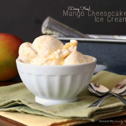 {Dairy Free} Mango Cheesecake Ice Cream