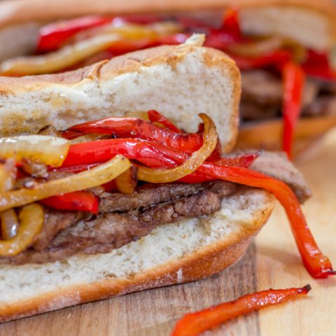 Steak and Peppers Sandwiches