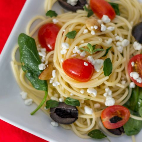 Vegetarian Greek Pasta with Feta