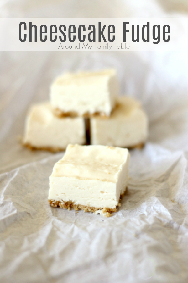 This easy 4 ingredient Cheesecake Fudge Recipe takes less than 20 minutes to throw together and tastes just like a mouthwatering cheesecake. Make it with or without the crust!