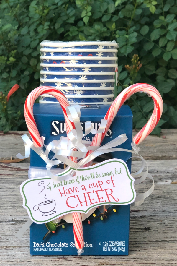 If you need a quick but festive holiday gift, then you'll love these Have a Cup of Cheer Printables with a hot cocoa gift package. 