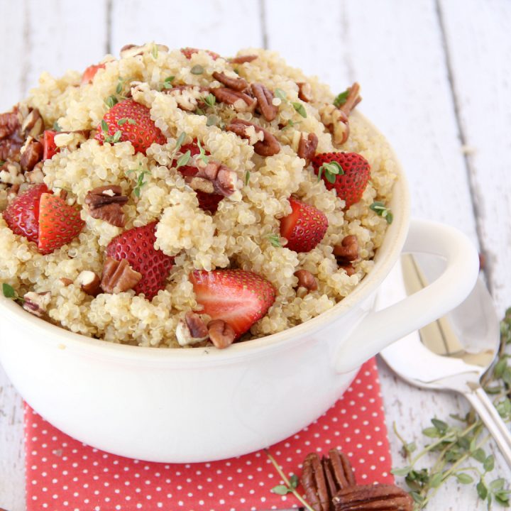 Sweet Strawberry & Pecan Quinoa Salad