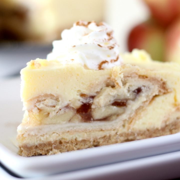 No Bake Apple Pie Stuffed Cheesecake