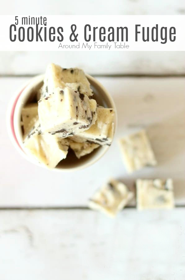 This 5 minute COOKIES & CREAM FUDGE is going to be a favorite of children of all ages!