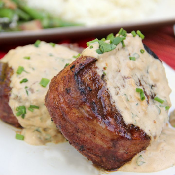 Filet Mignon with Goat Cheese Sauce