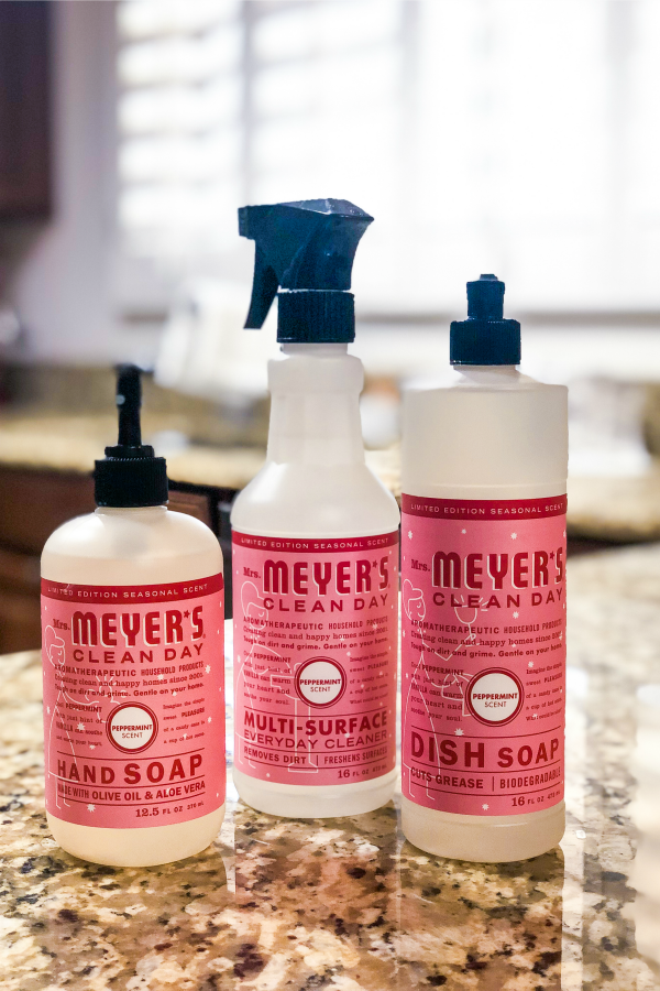 Mrs. Meyer's cleaners for cleaning kitchen sink