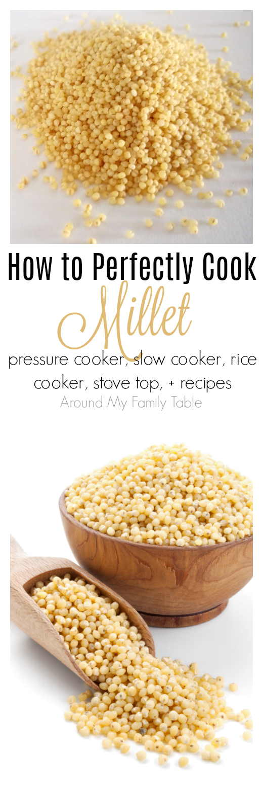 Everything you’ve wanted to know about millet.  This How to Cook Millet guide features instructions on using a pressure cooker, instant pot, slow cooker, rice cooker, and stovetop for cooking millet, plus there are a few delicious recipes to try as well.