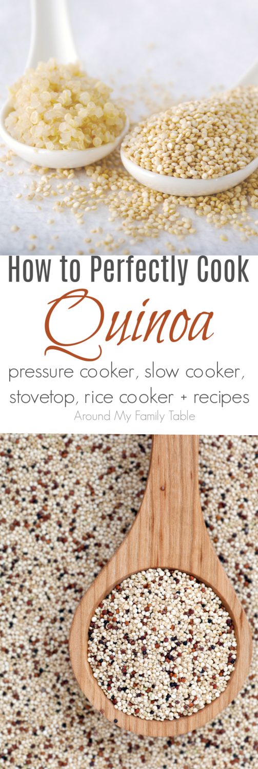 Everything you’ve wanted to know about Quinoa.  This How to Cook: Quinoa guide features instructions on stovetop, pressure cooking, slow cooking and even rice cooker methods for cooking quinoa, plus there are a few delicious recipes to try as well.