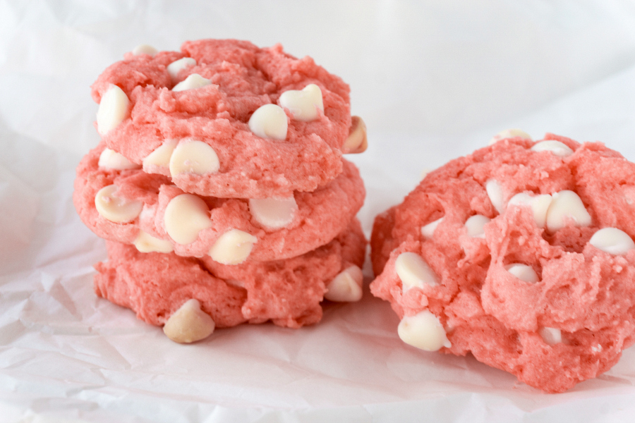These uniquely flavored Strawberry and White Chocolate Cookies have only 4 ingredients and are ready in no time at all. 