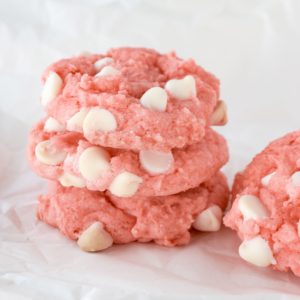 These uniquely flavored Strawberry and White Chocolate Cookies have only 4 ingredients and are ready in no time at all. 