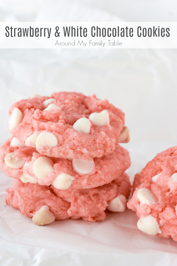 These uniquely flavored Strawberry and White Chocolate Cookies have only 4 ingredients and are ready in no time at all. 