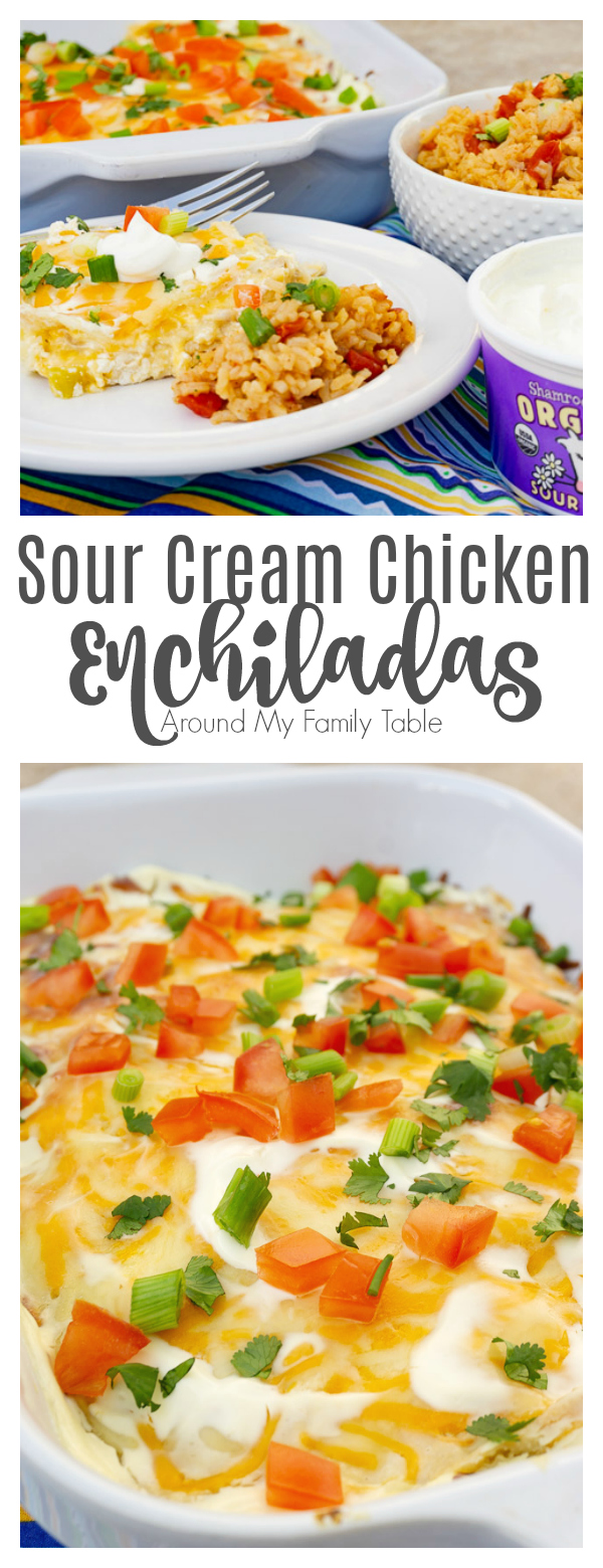 Just a few simple ingredients plus Grandma’s secret family recipe make these Sour Cream Chicken Enchiladas perfect for a quick weeknight supper.