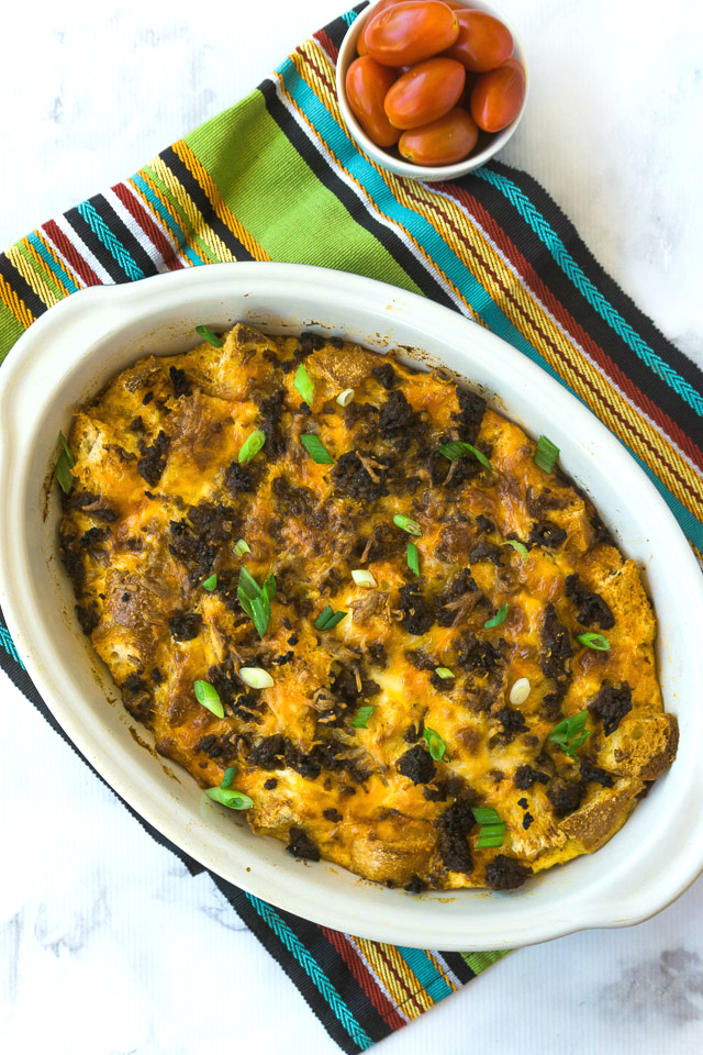 This Egg and Chorizo Casserole might just be the perfect weekend breakfast. It’s got everything you love like spicy chorizo, cheese, eggs, and sourdough bread.  