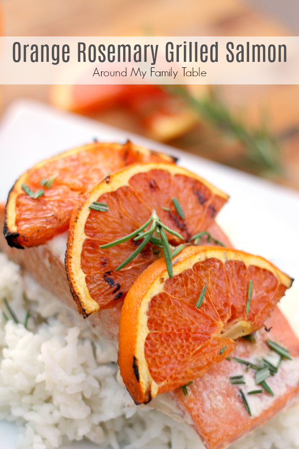 Combining the robust flavors of orange and rosemary are a delicious addition to grilled sweet salmon. Add this Orange Rosemary Grilled Salmon to your summer menu! via @slingmama