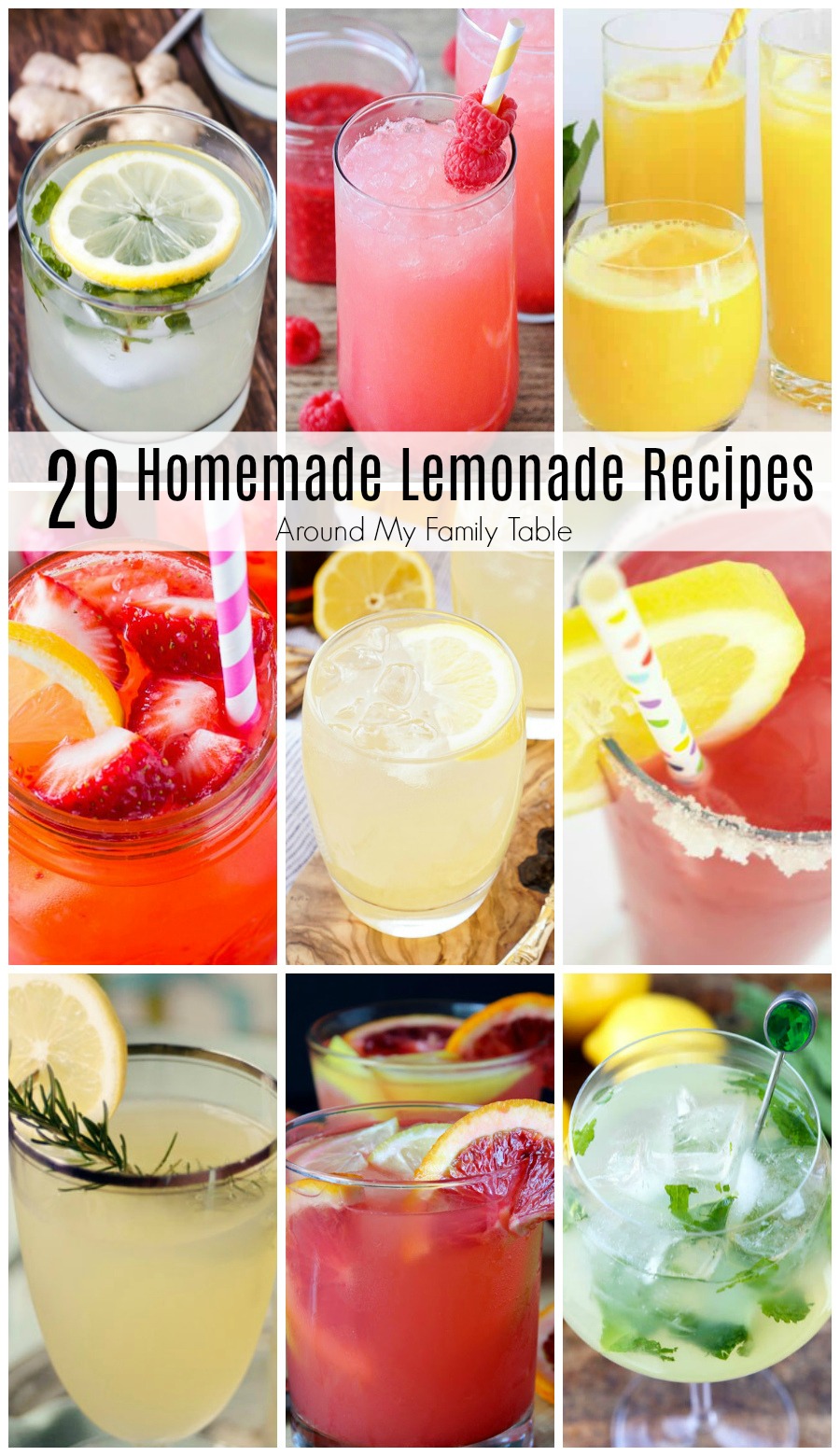 collage of lemonade drinks