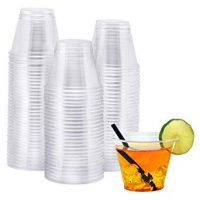NYHI 100-Pack 9 oz Clear Plastic Cups | Value Pack Of BPA-Free Disposable Party Cup Tumblers | Use These Plastic Glasses for Drinks, Cocktails, Wine, Punch, Champagne & More | Essential Party Supplies