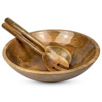 Wooden Salad Bowl Set with Servers 