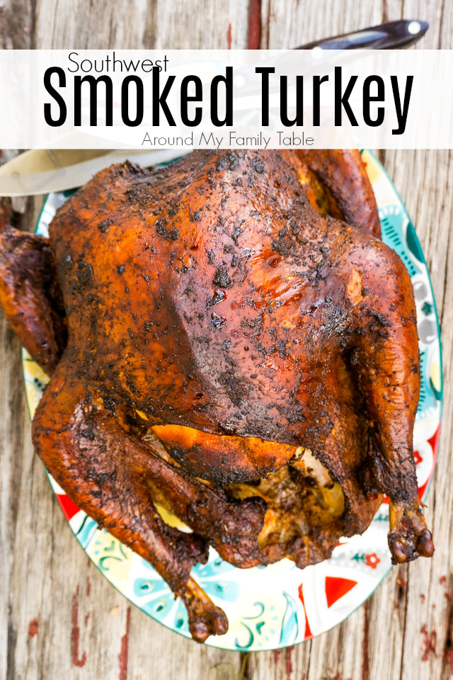 A little sweetness, a little spiciness, and a little smokeyness will make this Southwest Smoked Turkey the highlight of your holiday table. via @slingmama