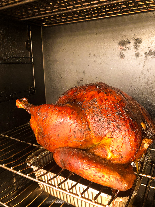 smoked turkey in a smoker