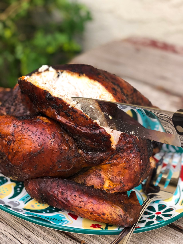 smoked turkey on a platter