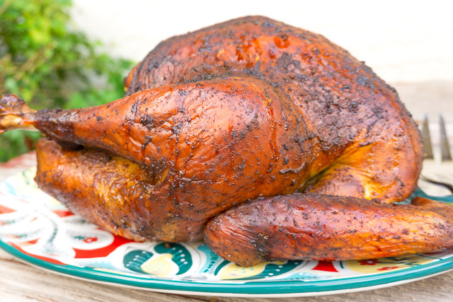 smoked turkey on a platter