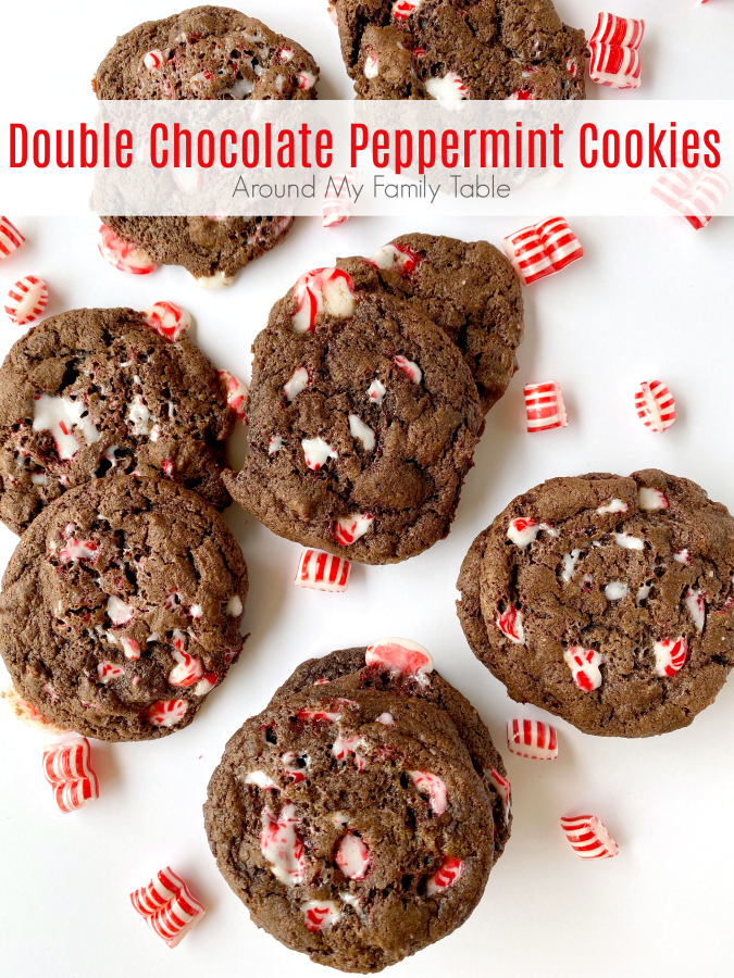 Double the chocolate-y goodness with just the right amount of peppermint make these Double Chocolate Peppermint Cookies my new favorite Christmas cookie. via @slingmama