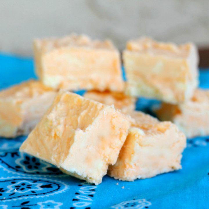 orange creamsicle fudge of blue napkin