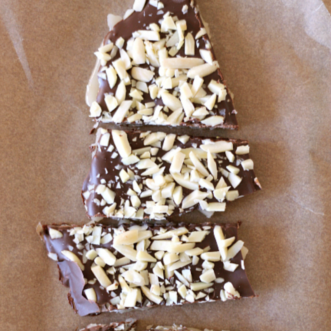 pieces of buttercrunch toffee bark
