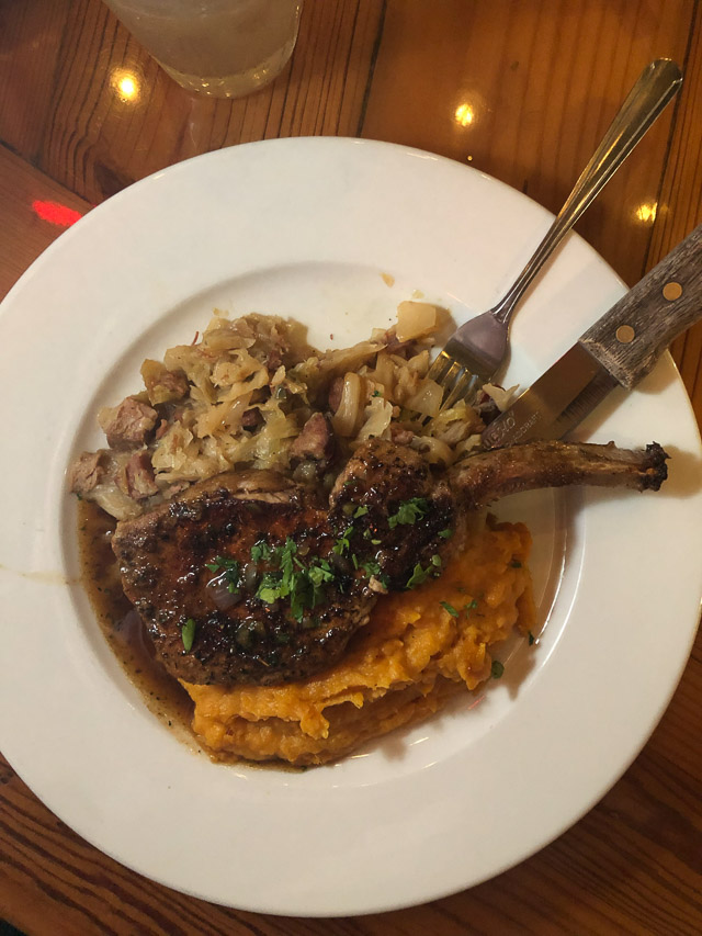 Creole Pork Chop & Sweet Potatoes at The Maison in New Orleans