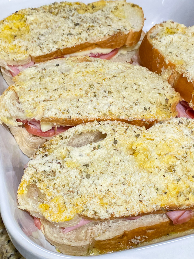 uncooked baked italian sandwiches