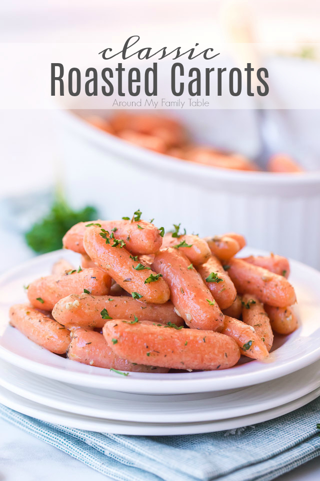 roasted baby carrots on white plate