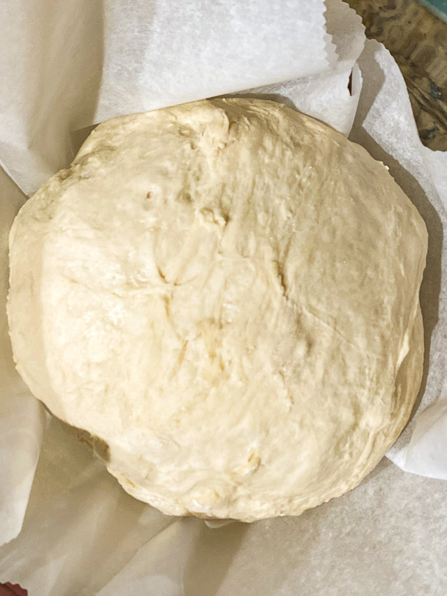 dough rising for no knead bread