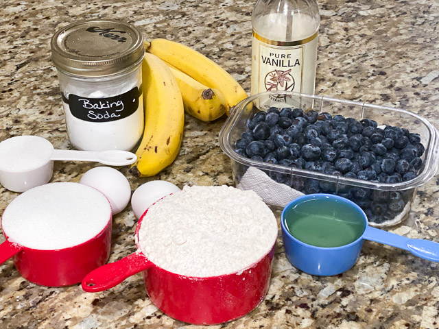 blueberry banana bread ingredients