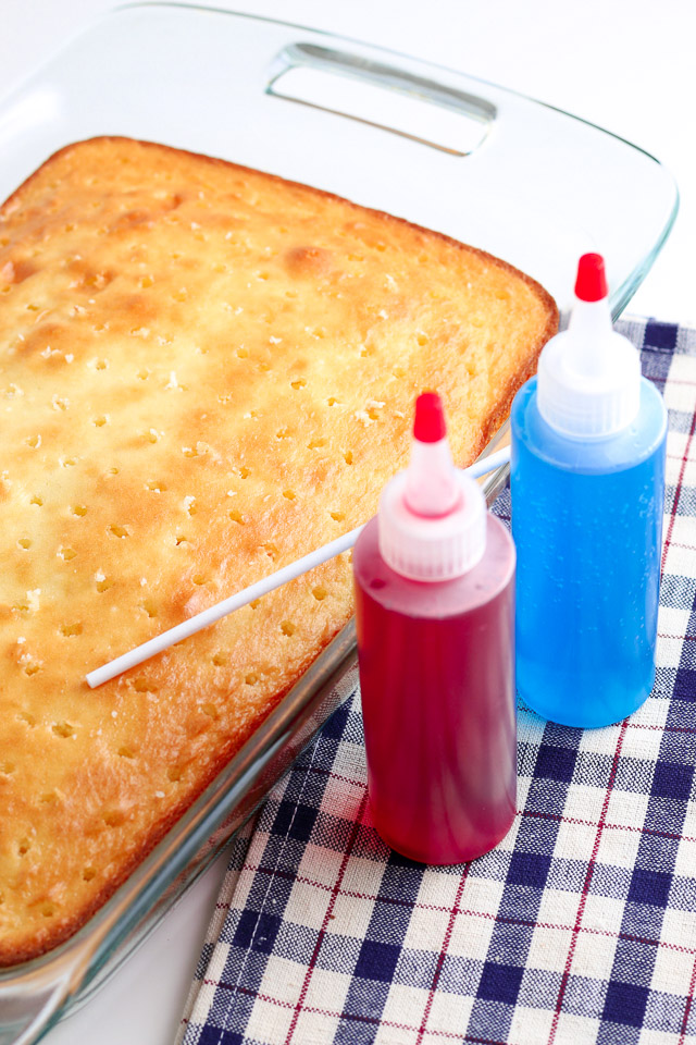 4th of July Poke Cake and jello