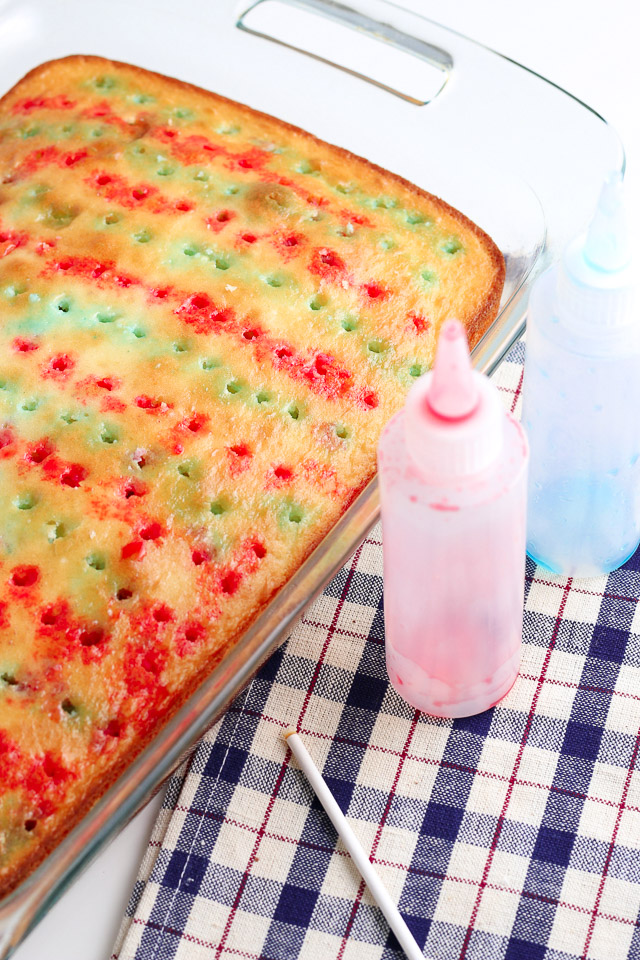 4th of July Poke Cake and jello