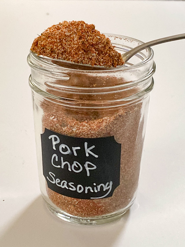 pork chop seasoning ingredients in a jar