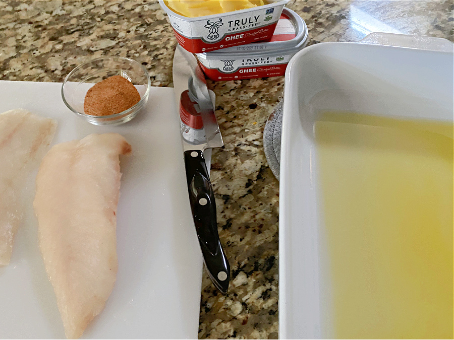 preparing Cajun Oven Baked Cod