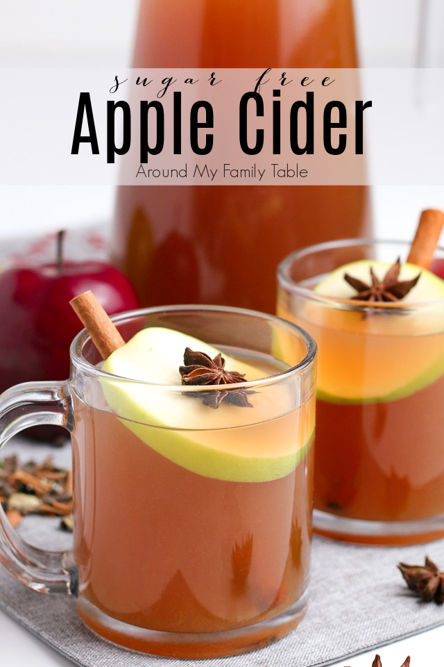 2 mugs of sugar free apple cider