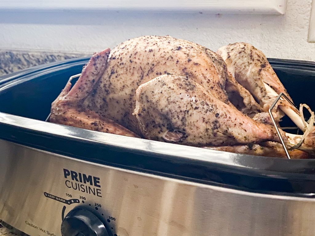 Keto Roaster Oven Turkey for Thanksgiving in electric roaster