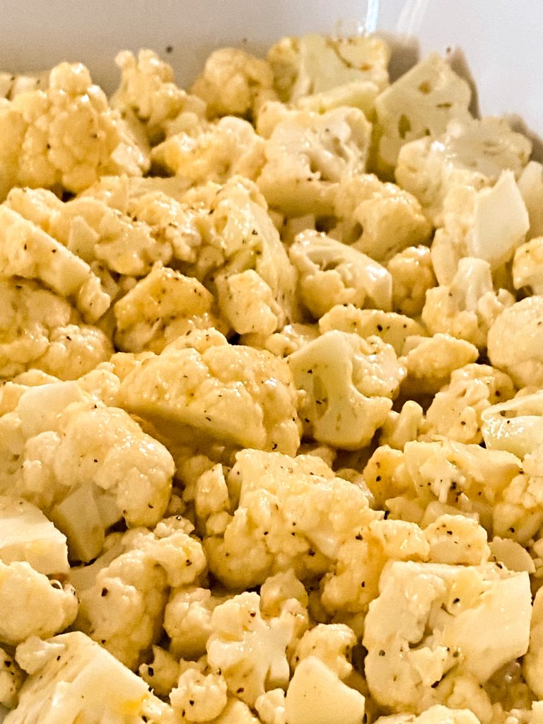 cauliflower in a baking dish