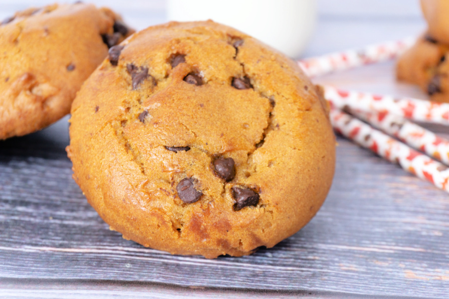 close up: dairy free cookie with chocolate chips