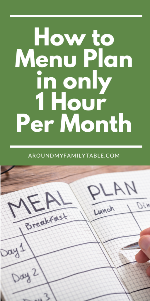 How to plan a menu in just 1 hour a month
